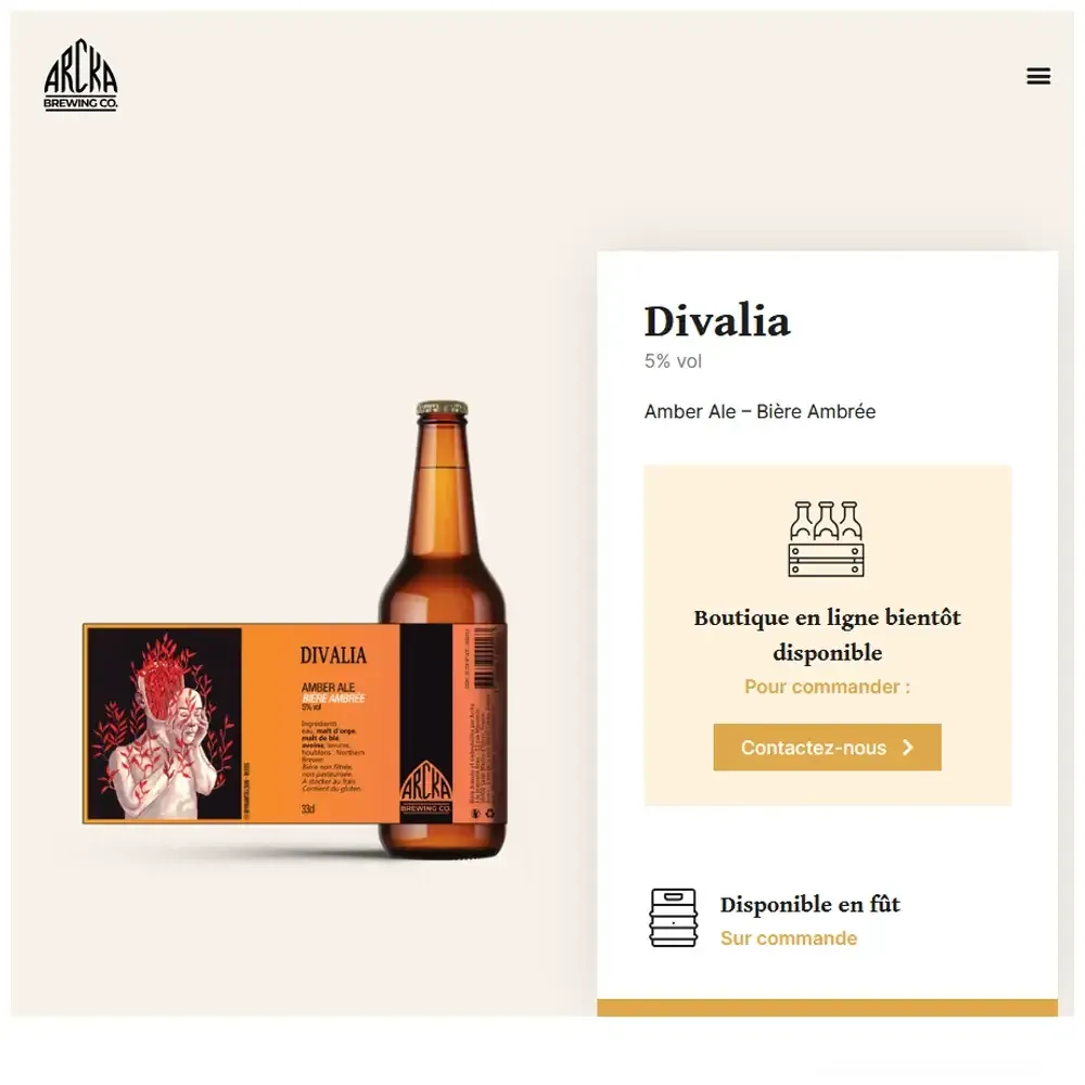 Fiche de la bière Divalia, Amber Ale.
